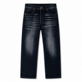 Washed Blue Straight Fit Denim Jeans