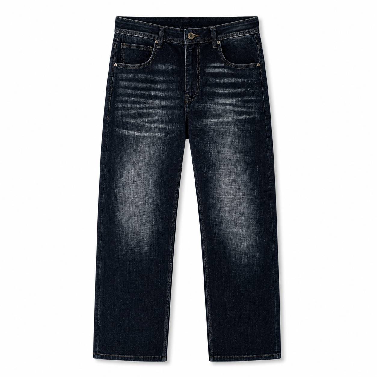 Washed Blue Straight Fit Denim Jeans
