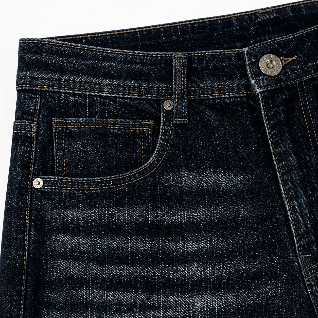 Washed Blue Straight Fit Denim Jeans