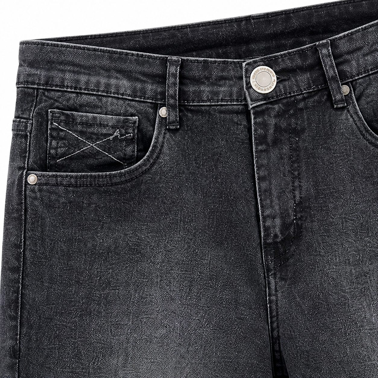 Washed Grey Straight Fit Denim Jeans