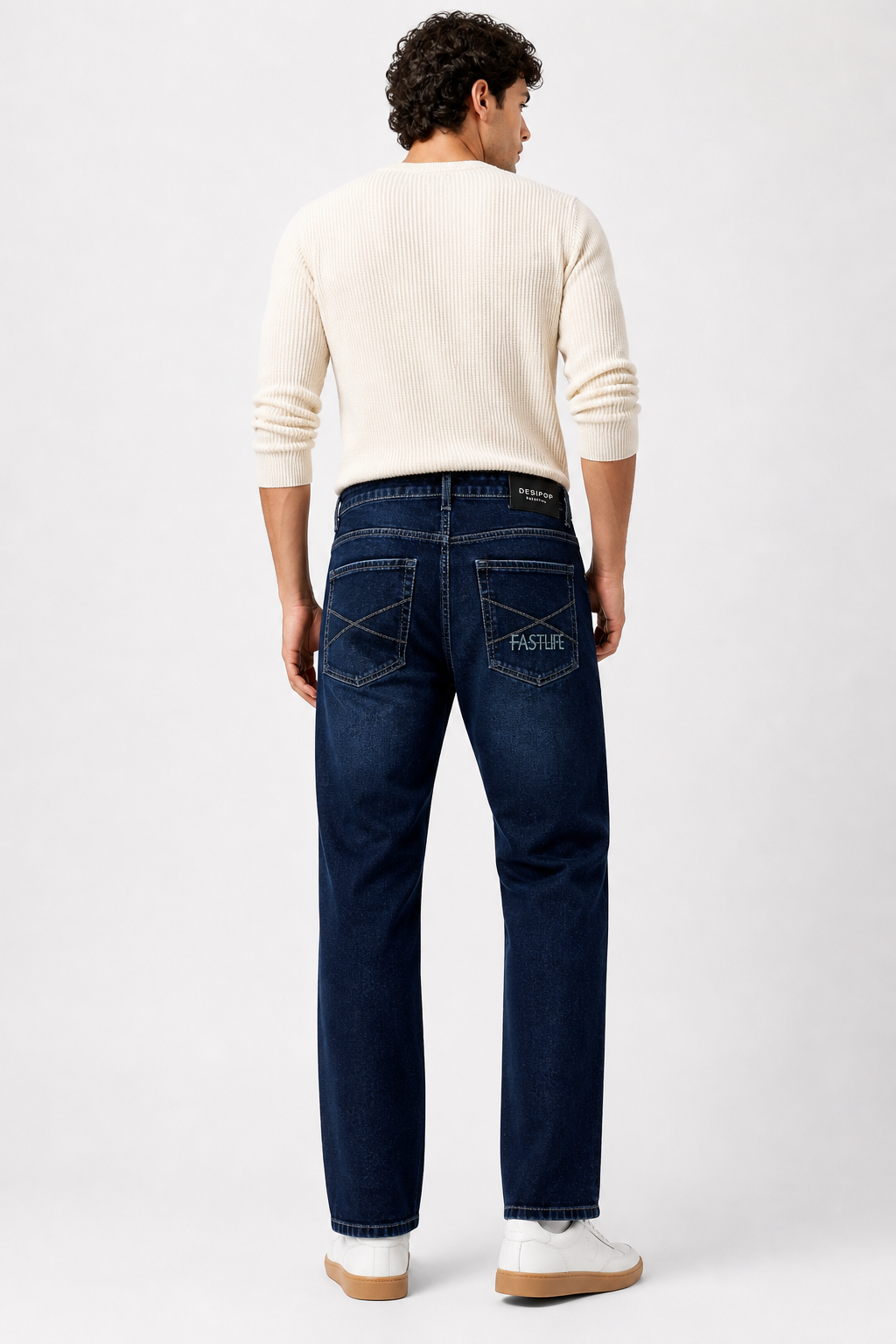 Dark Blue Straight Fit Denim Jeans