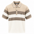 Men’s Classic Knit Striped Polo Tee – Premium Fit