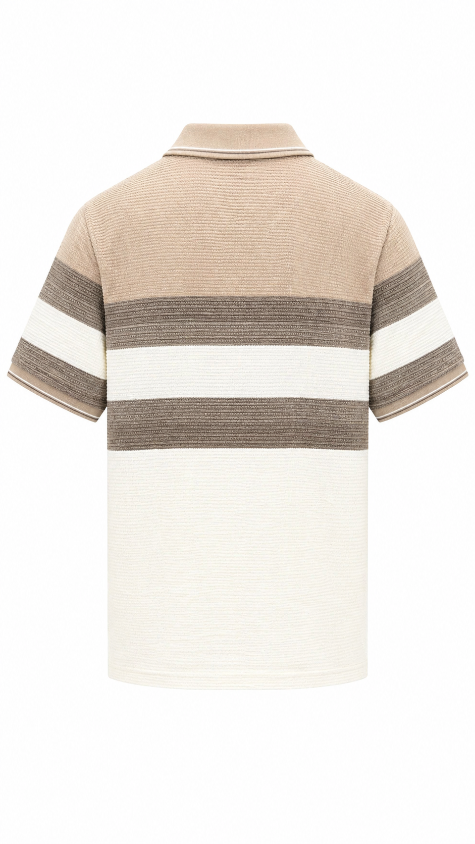 Men’s Classic Knit Striped Polo Tee – Premium Fit