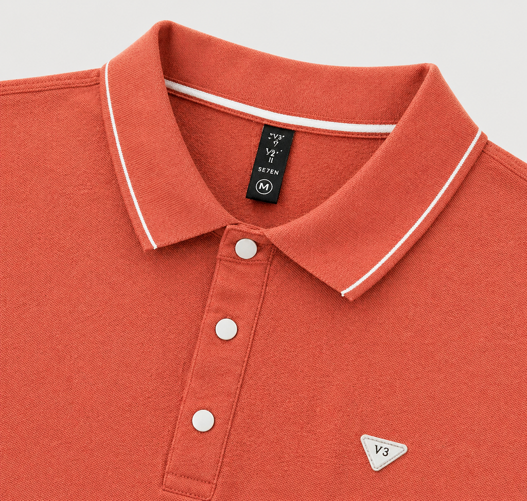 Men’s Solid Orange Polo T-Shirt – Premium Casual Fit