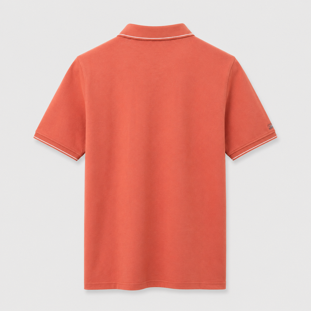 Men’s Solid Orange Polo T-Shirt – Premium Casual Fit