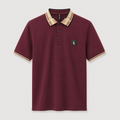 Men’s Maroon Polo T-Shirt with Contrast Collar – Premium Casual Fit