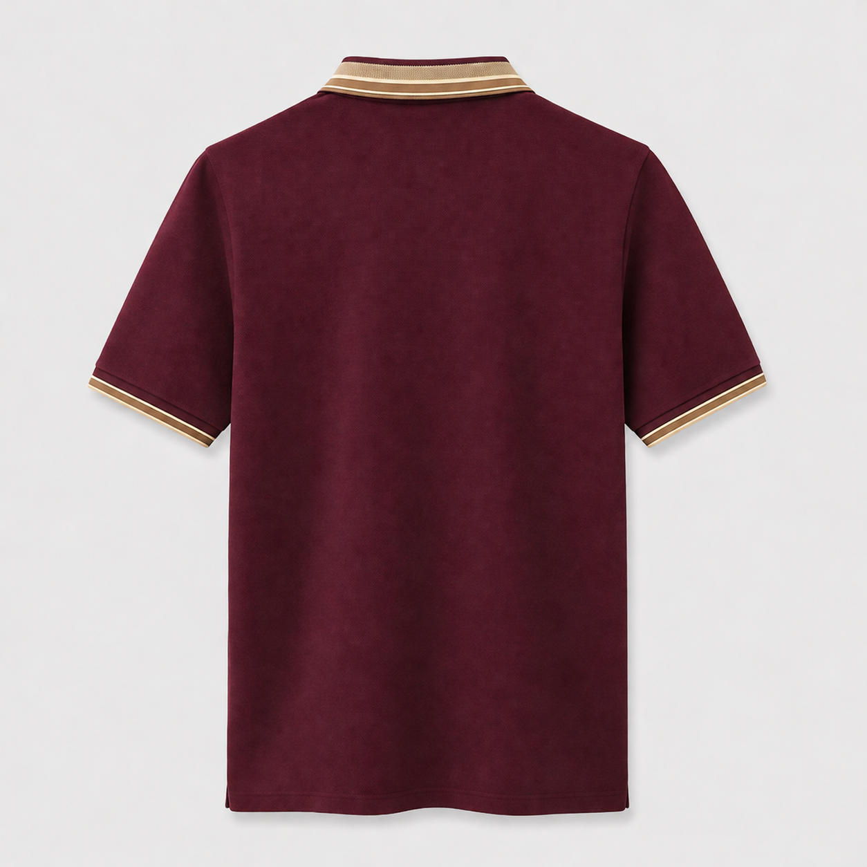 Men’s Maroon Polo T-Shirt with Contrast Collar – Premium Casual Fit
