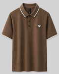 Urban Luxe Textured Polo Shirt – Coffee Brown Edition