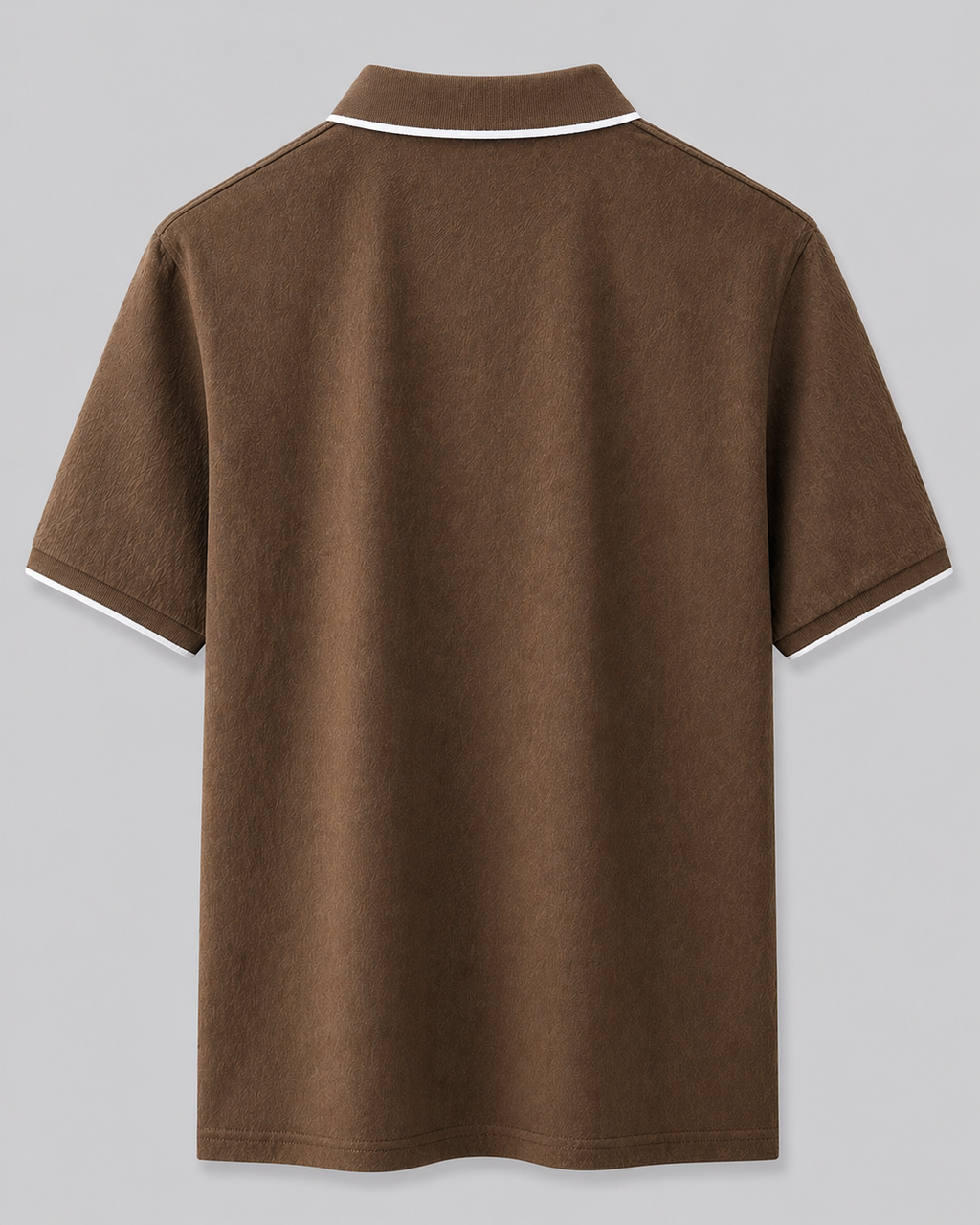 Urban Luxe Textured Polo Shirt – Coffee Brown Edition