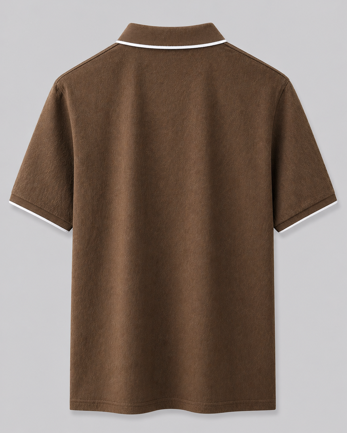 Urban Luxe Textured Polo Shirt – Coffee Brown Edition