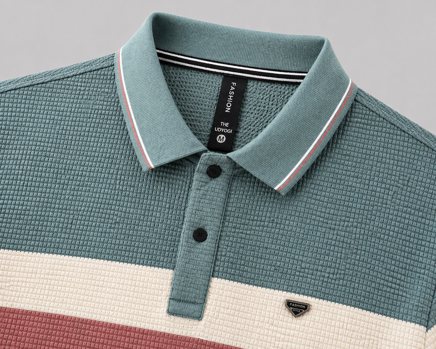 Signature Stripe Textured Polo – Coastal Sage Edition