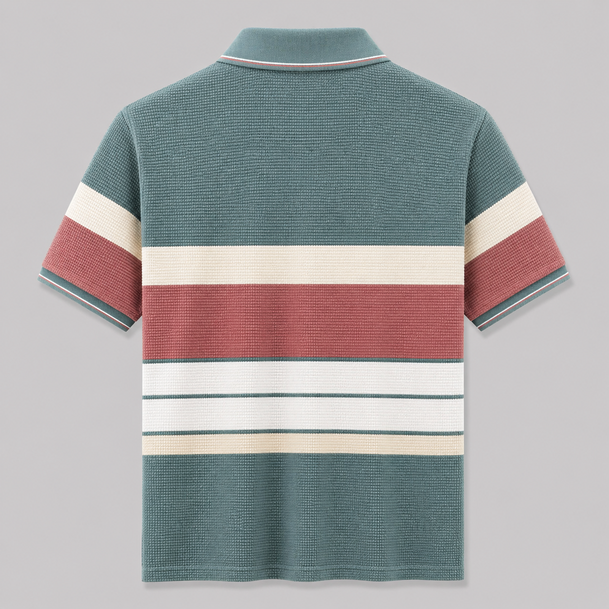 Signature Stripe Textured Polo – Coastal Sage Edition