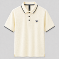 Minimal Textured Polo – Ivory Luxe Edition