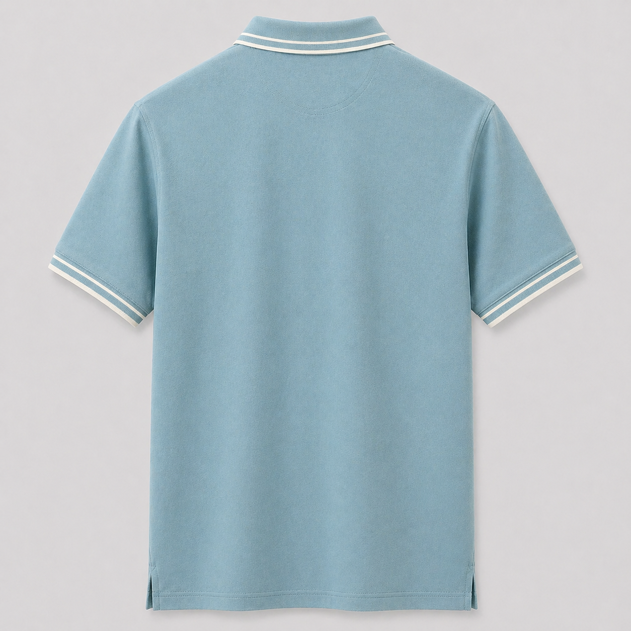 Embroidered Textured Polo – Sky Blue Signature Edition