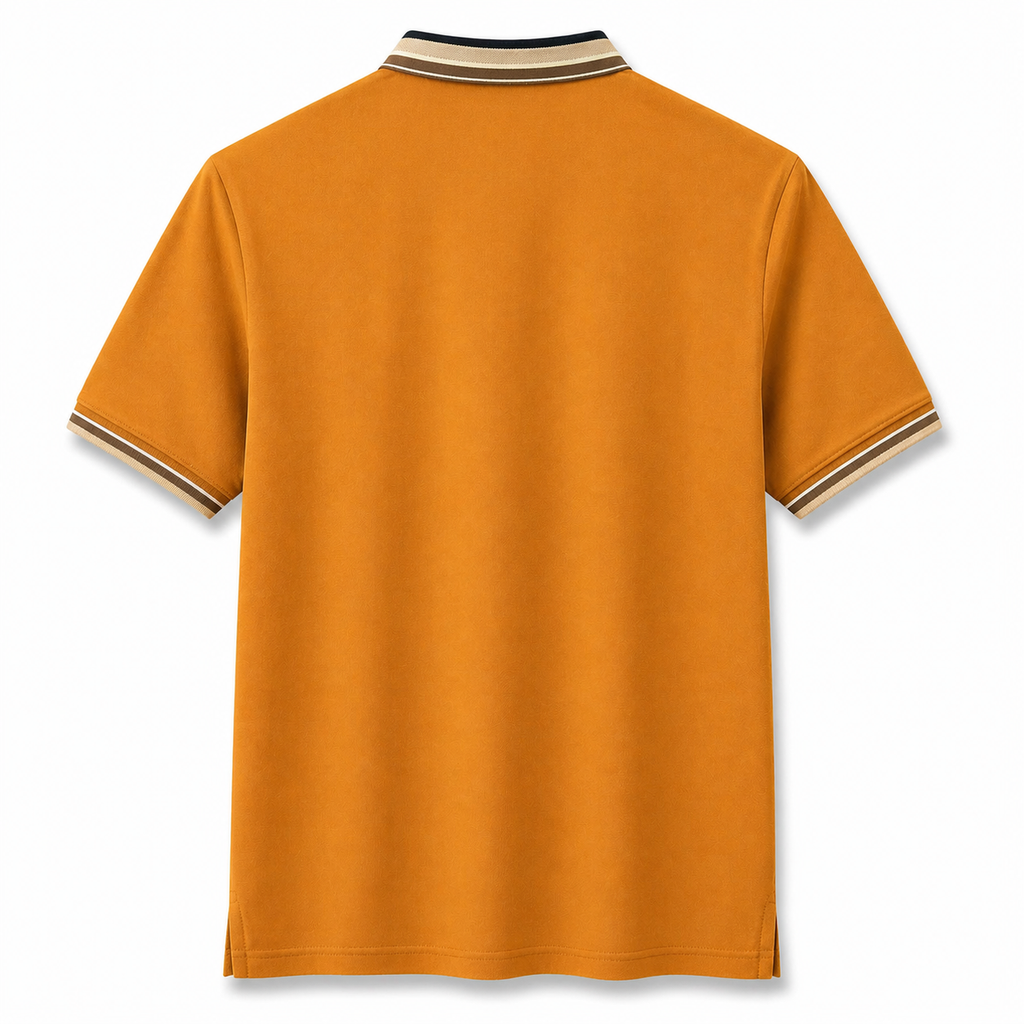 Signature Contrast Collar Polo – Sunset Orange Edition