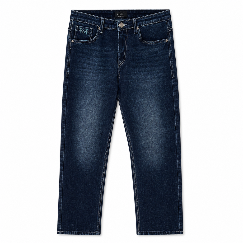 Dark Blue Straight Fit Denim Jeans