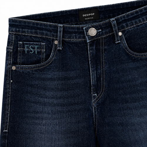 Dark Blue Straight Fit Denim Jeans