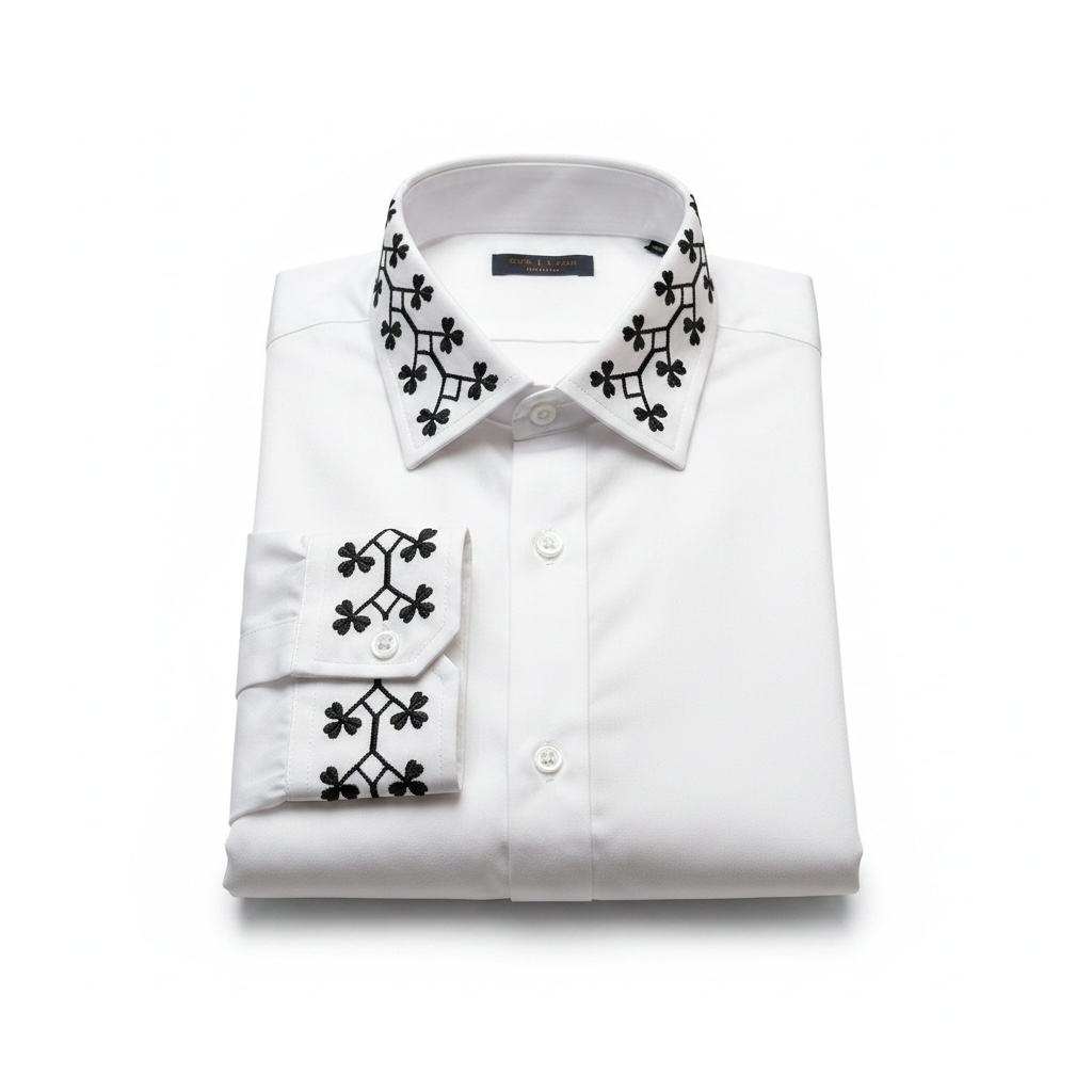 Styro Hub Premium Embroidered White Shirt - The Perfect Premium Embroidered White Shirt for Any Occasion