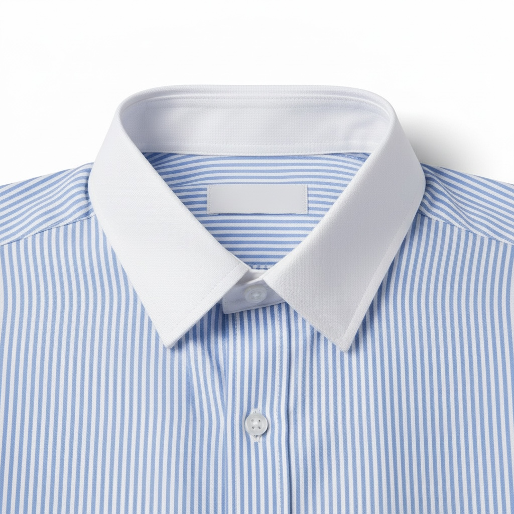 Styro Hub Skyblue Stripe Formal Shirt with White Collar and Cuffs