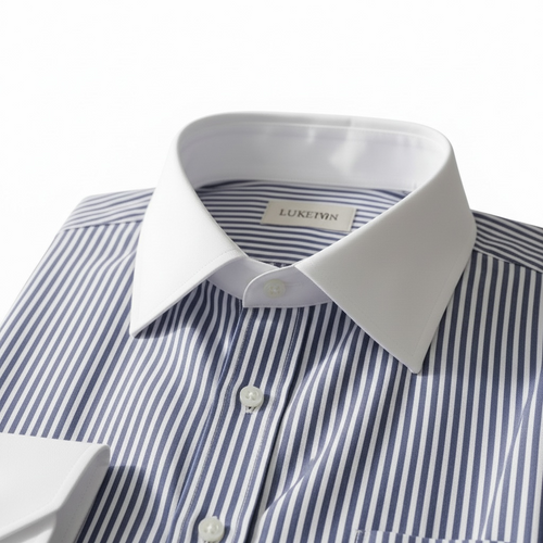 Classic Black and White Stripe Formal Shirt with Pocket - Full Sleeve Style