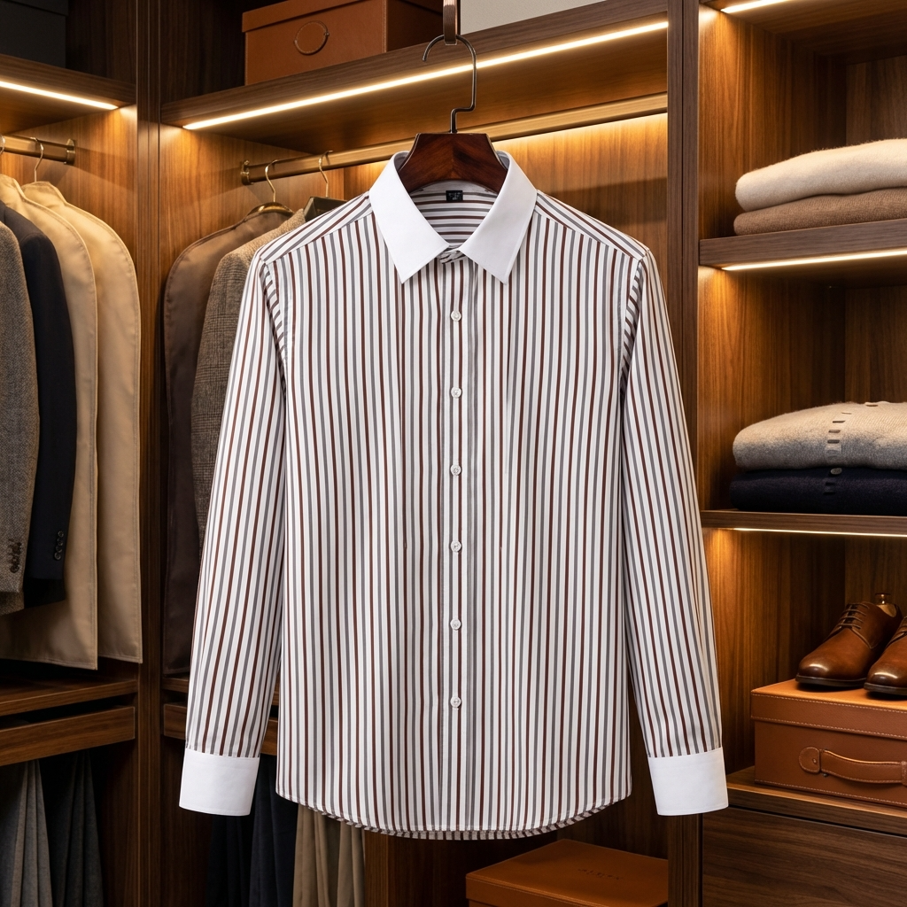Styro Hub luxery multi stripe Regular Fit Formal Shirts - Textured Full Sleeves Design